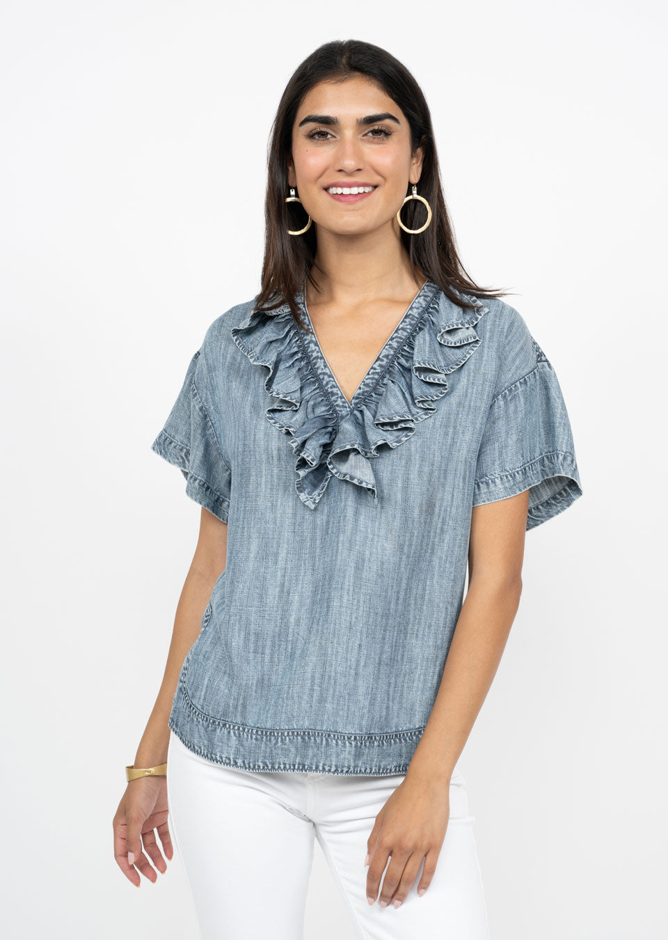 RUFFLE FRONT TOP