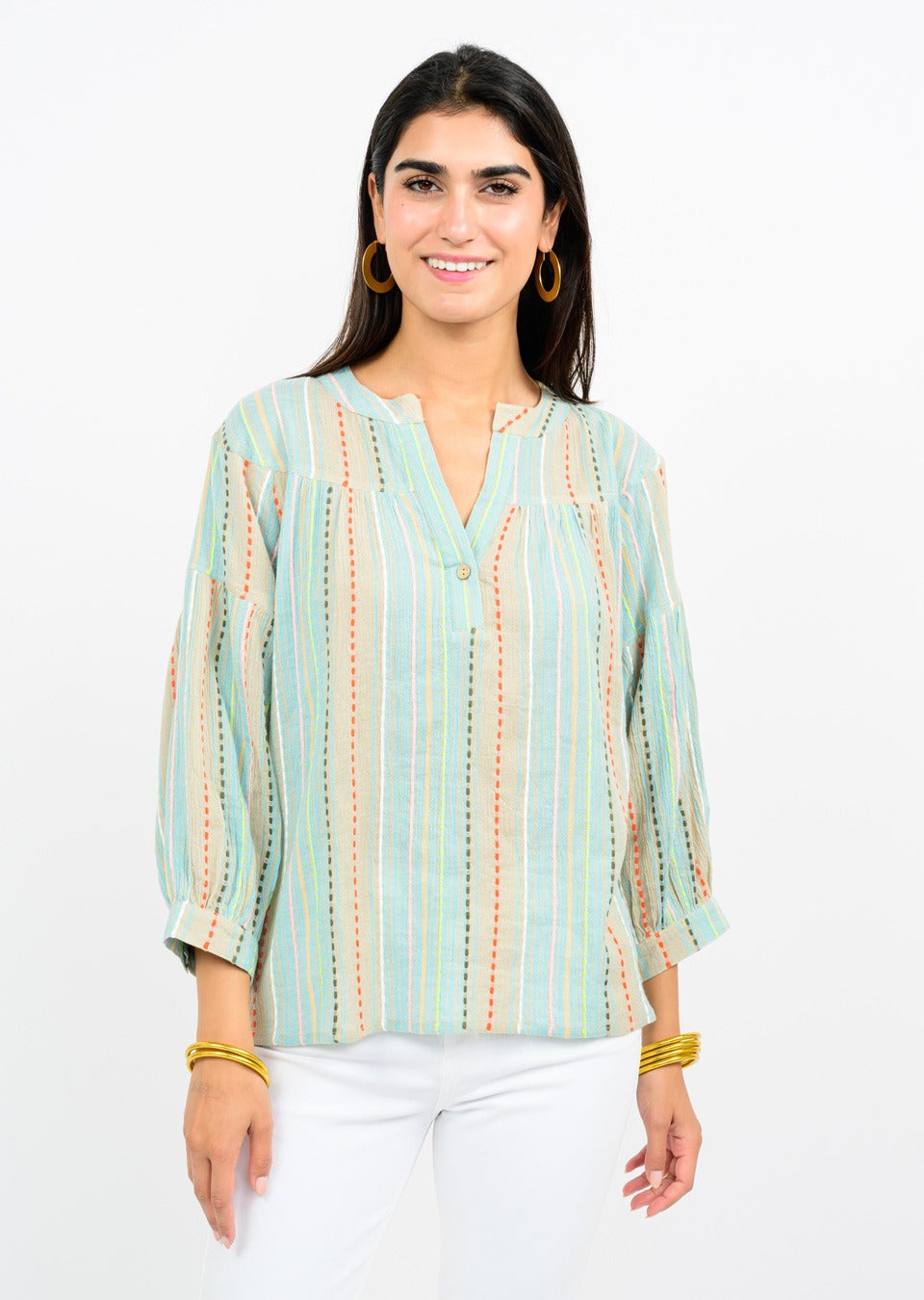 Gauze Stripe Popover