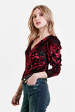 LEANNE MESH TOP RIO RED BURNOUT