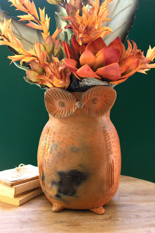 Terracotta Owl Planter