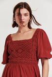 BETH EMBROIDERY DRESS HIBISCUS