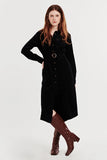 GWEN BUTTON FRONT DRESS MIDNIGHT SKY CORDUROY