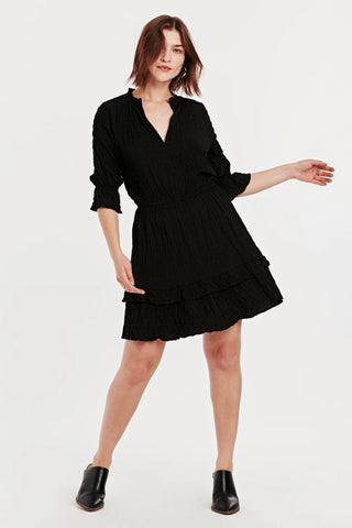 JULIET RUFFLE DRESS BLACK