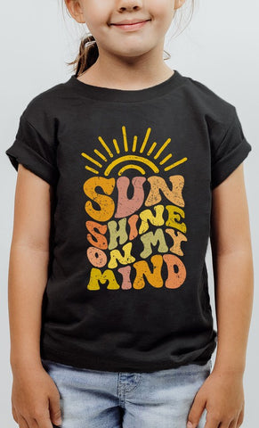 Sunshine On My Mind Summer Sun Kids Graphic Tee