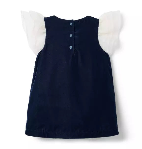 The Velvet Flutter Sleeve Dress