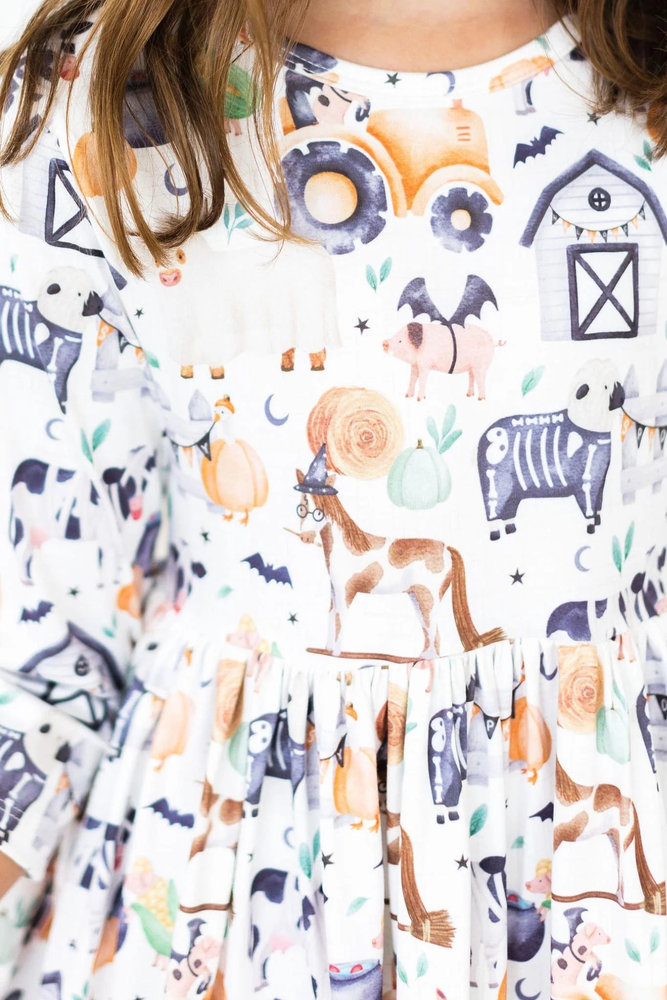 FALL/HALLOWEEN 3/4 SLEEVE POCKET TWIRL DRESS