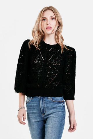 BAILEY WING SLEEVE SWEATER BLACK