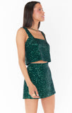 all night skort EMERALD SEQUINS