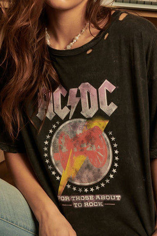 AC/DC For Those About To Rock Oversize Graphic Tee