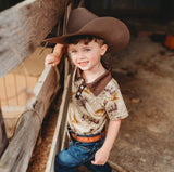 Boys Western Print Polo