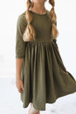 SOLID TWIRL DRESS