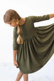 SOLID TWIRL DRESS