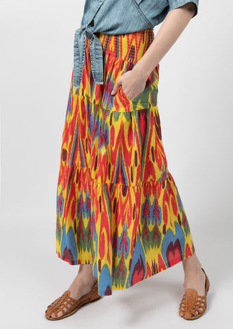"IKAT" CHING MIDI SKIRT