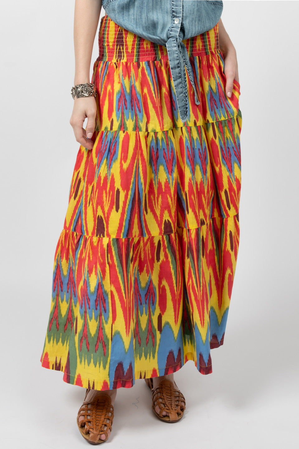 "IKAT" CHING MIDI SKIRT