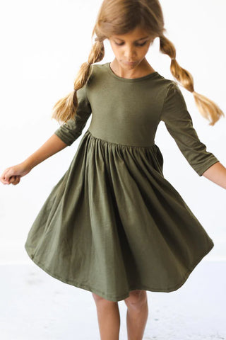SOLID TWIRL DRESS
