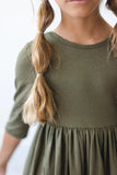 SOLID TWIRL DRESS